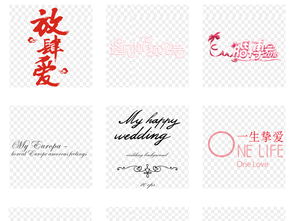 婚慶公司結(jié)婚婚禮用品海報字體設(shè)計元素圖片素材 下載 中文藝術(shù)字大全 編號 17857438
